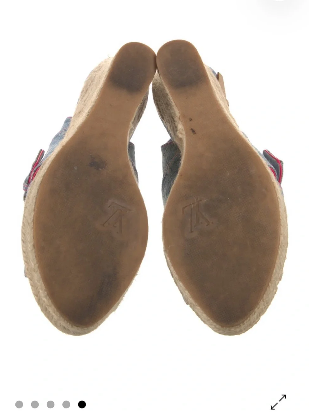 Louis Vuitton Blue Denim Slingback Sandals